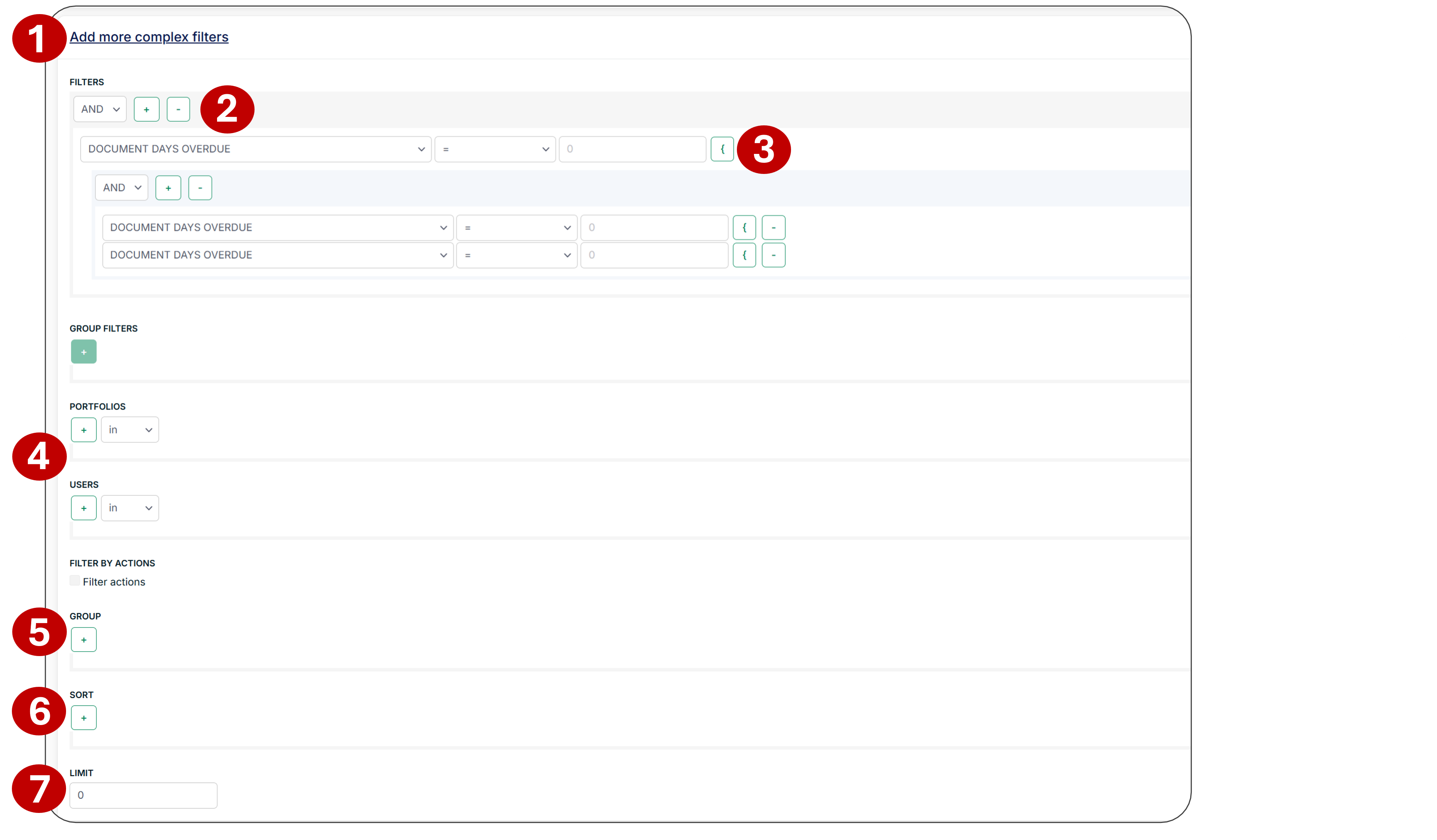 Add complex filters to dynamic reports