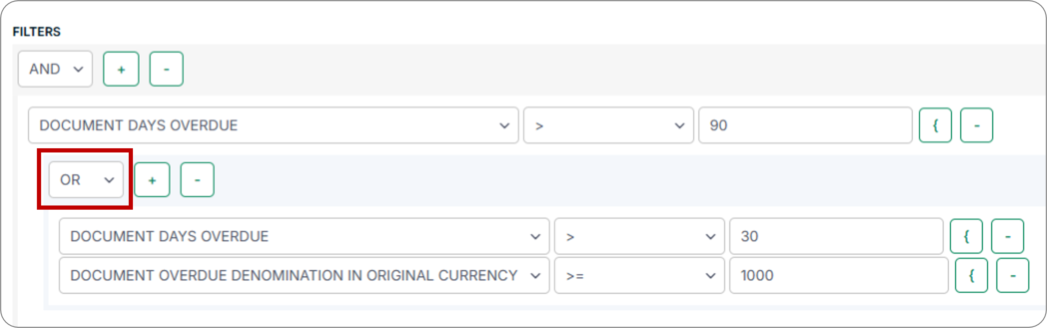 Add complex filters to dynamic reports