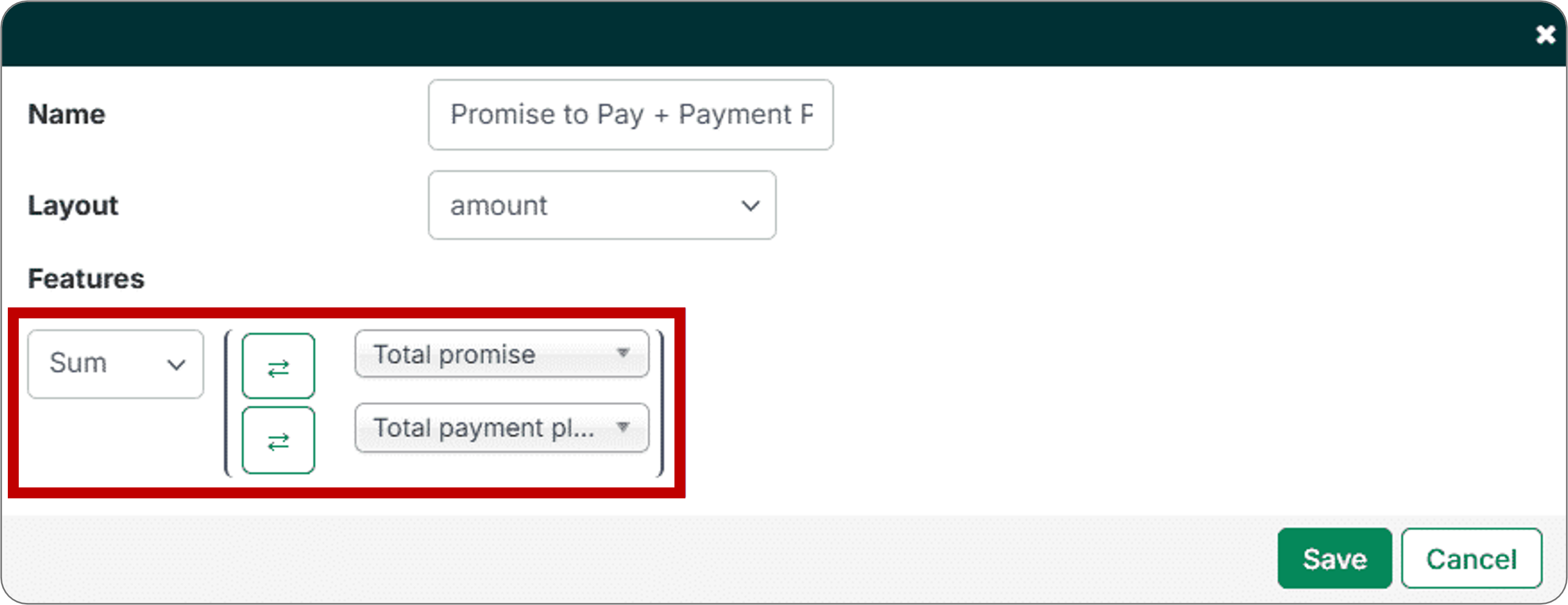 Shows the function editor on the advanced column configuration page 