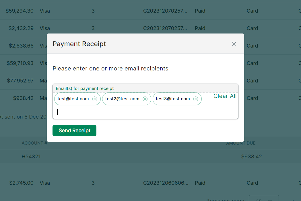 Recipt Send Transactions Management